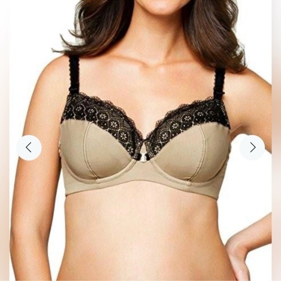Cake Maternity Other - Cake Maternity Honeycomb Macaroon Nursing Bra 32D Oive Black Lace Maternity NWT
